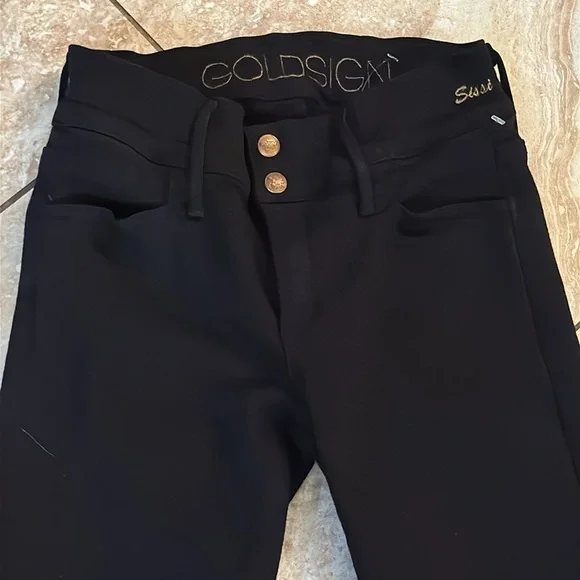 Goldsign Black High Rise Jeans with Smooth Finish - Picture 3 of 15